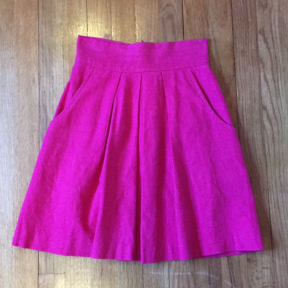 Topshop Pleated Hot Pink Skirt